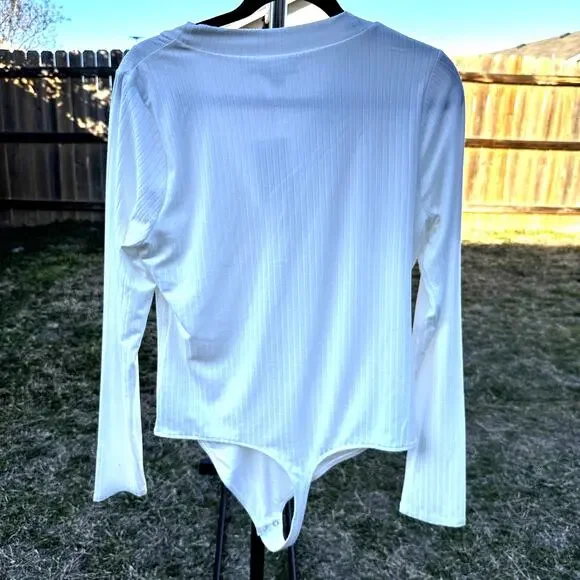 Good American Ribbed White Body Suit XL - Picture 2 of 4
